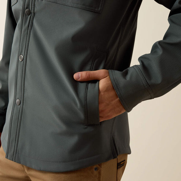 Rebar DuraStretch Utility Softshell Shirt Jacket - Steel Green