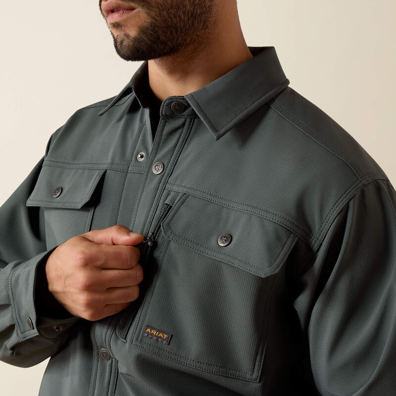 Rebar DuraStretch Utility Softshell Shirt Jacket - Steel Green