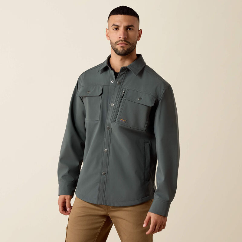 Rebar DuraStretch Utility Softshell Shirt Jacket - Steel Green