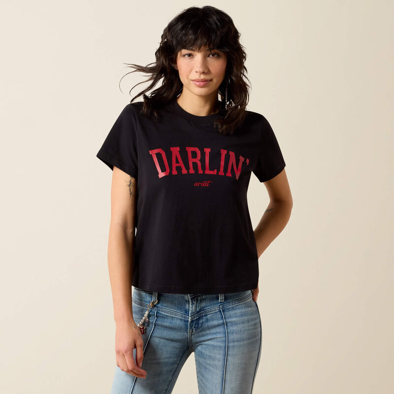 Collegiate Darlin T-Shirt - BLACK/GARNET