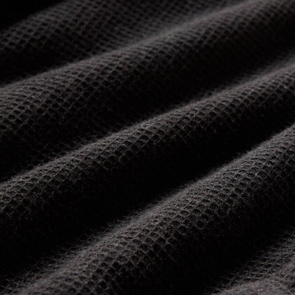 Retro Waffle Button Down Fitted Shirt - Charcoal Heather