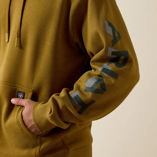 Rebar Lightweight Logo Hoodie - Plantation Heather