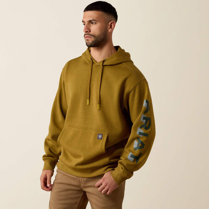 Rebar Lightweight Logo Hoodie - Plantation Heather