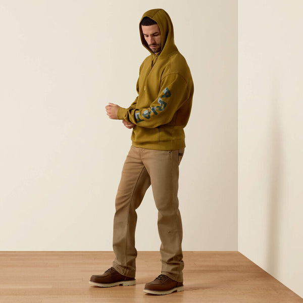 Rebar Lightweight Logo Hoodie - Plantation Heather