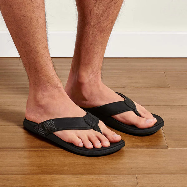 Men's Tuahine Waterproof Leather Sandal - Black