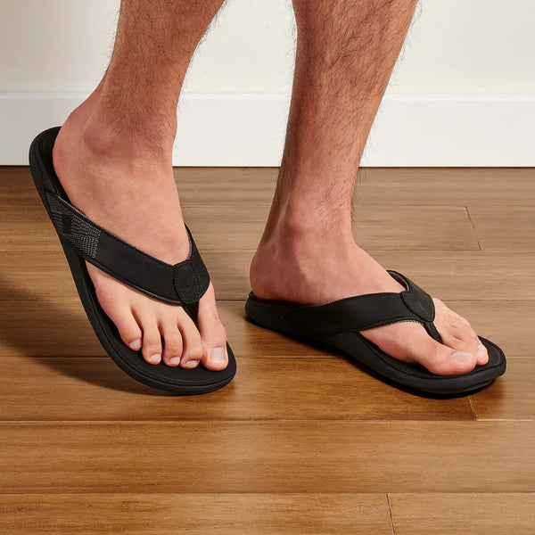 Men's Tuahine Waterproof Leather Sandal - Black