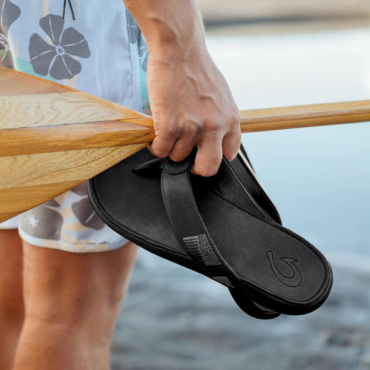 Men's Tuahine Waterproof Leather Sandal - Black