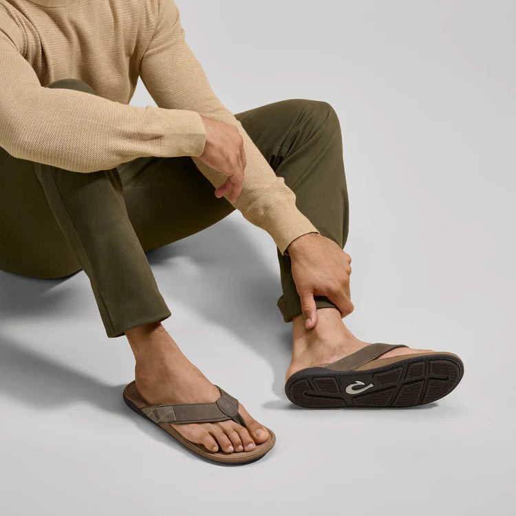Men's Tuahine Waterproof Leather Sandal - Hunter & Golden Sand
