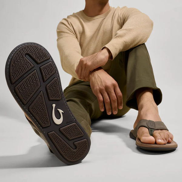 Men's Tuahine Waterproof Leather Sandal - Hunter & Golden Sand