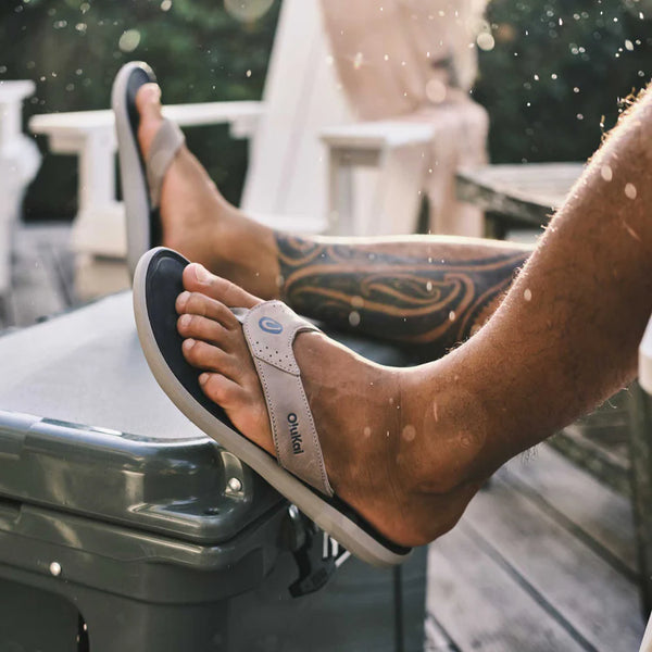 Men's Pili Waterproof Leather Sandal - Ash & Mood Indigo