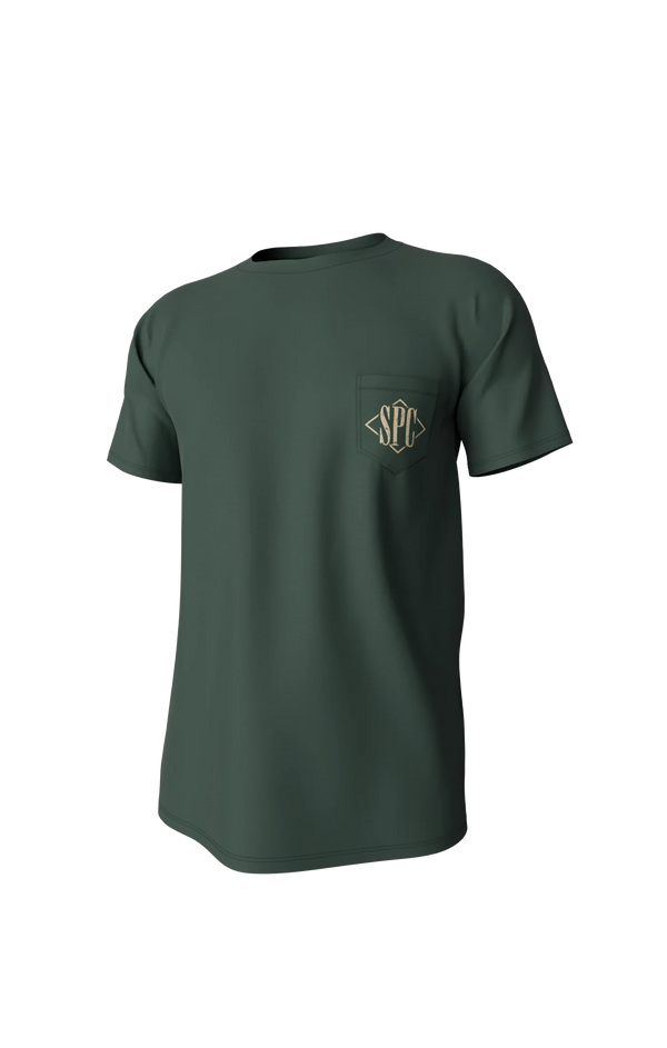 Youth Diamond Quail Short Sleeve Pocket Tee - Duck Green