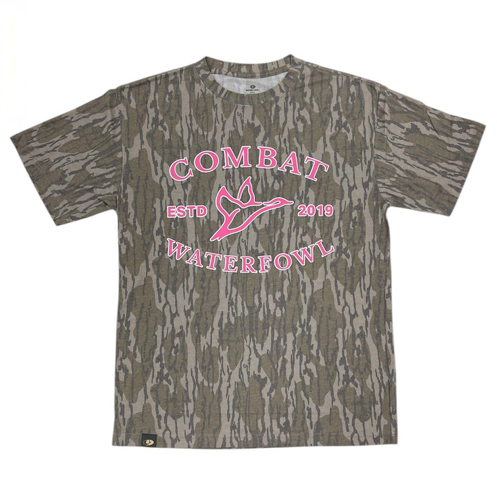 Pink Mossy Oak Bottomland Washed Out Vintage Logo Tee