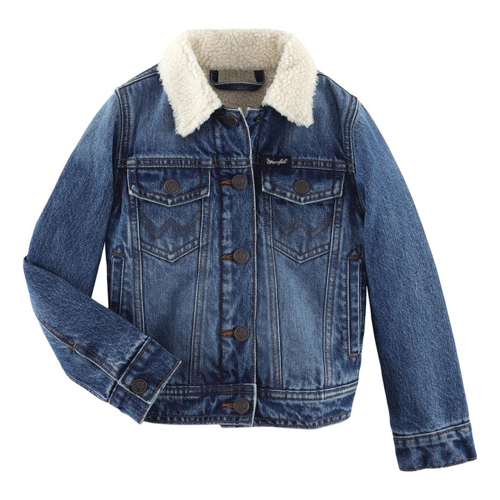 Kids Western Denim Sherpa Jacket