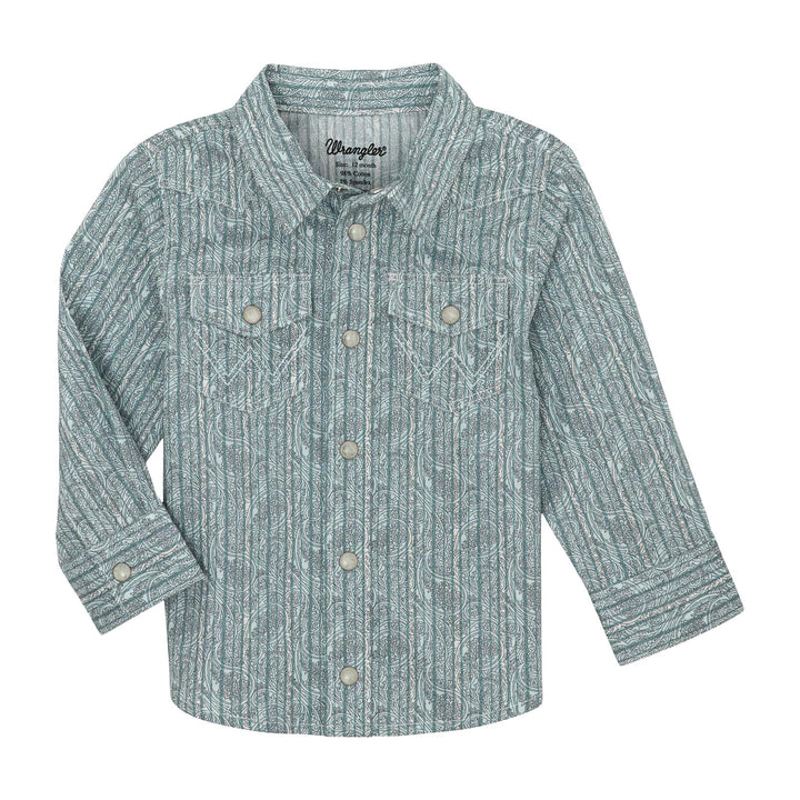 Wrangler® Baby Boy Long Sleeve Shirt - Turquoise