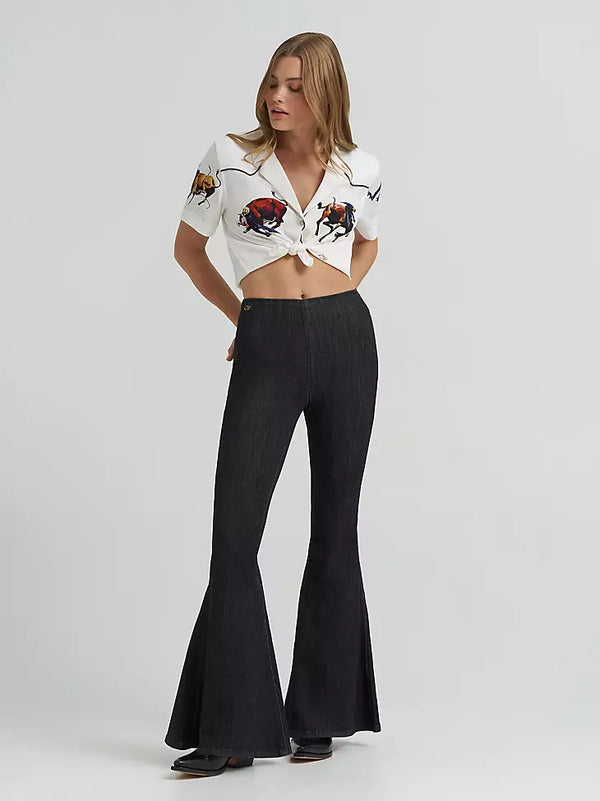 Lainey Wilson X Wrangler Pull-On Bell Bottoms - Washed Black