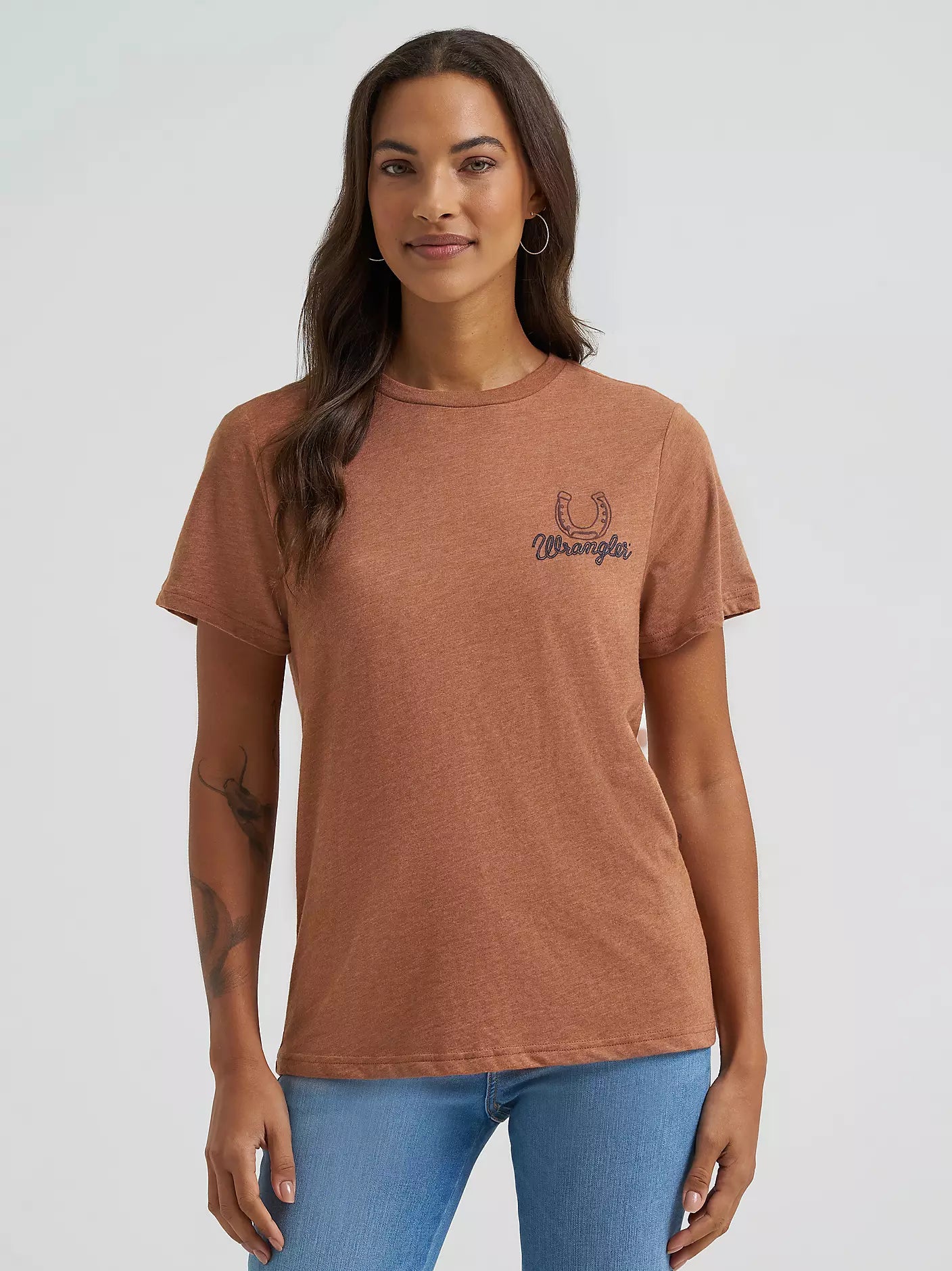 Bucking Back Graphic Reg Fit Graphic Tee - Rawhide Heather