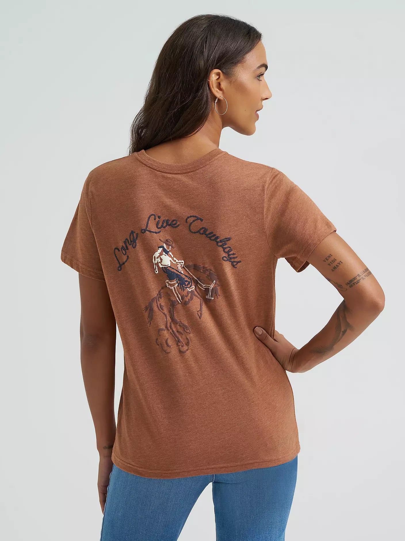 Bucking Back Graphic Reg Fit Graphic Tee - Rawhide Heather