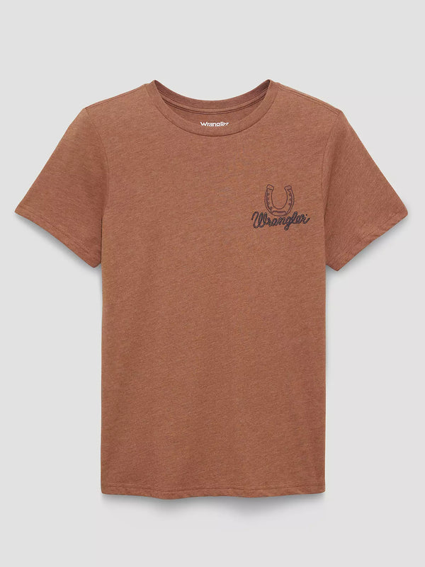 Bucking Back Graphic Reg Fit Graphic Tee - Rawhide Heather