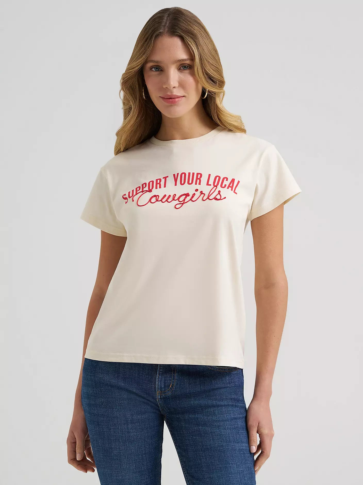 Whipstitch Cowgirls Retro Regular Graphic Tee - Antique White