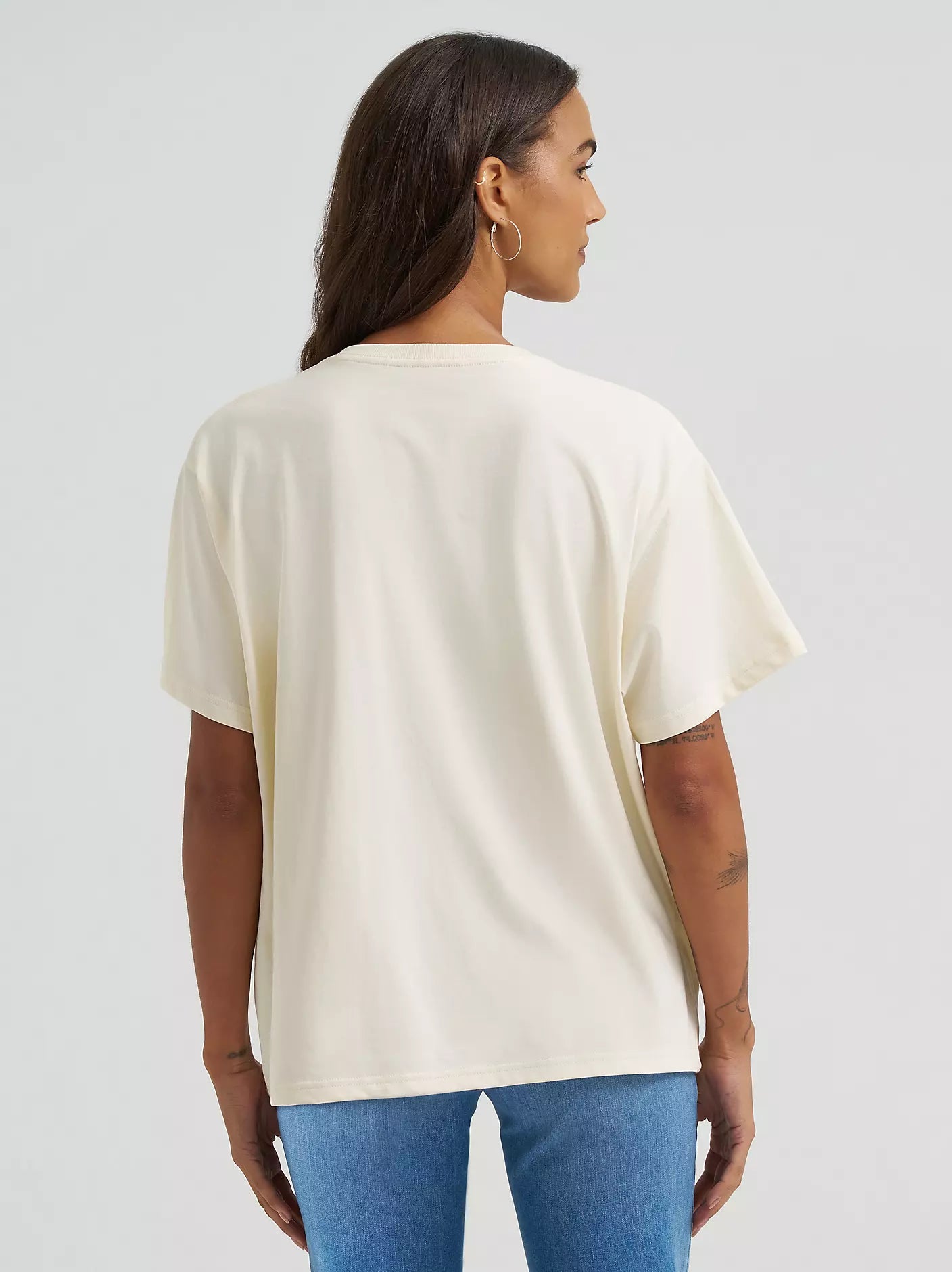 Distressed Landscape Girlfriend Graphic Tee - Antique White