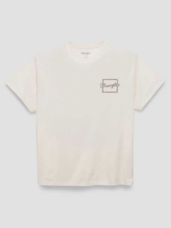 Wild Free Stamp Girlfriend Back Graphic Tee - Egret