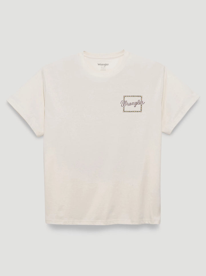 Wild Free Stamp Girlfriend Back Graphic Tee - Egret