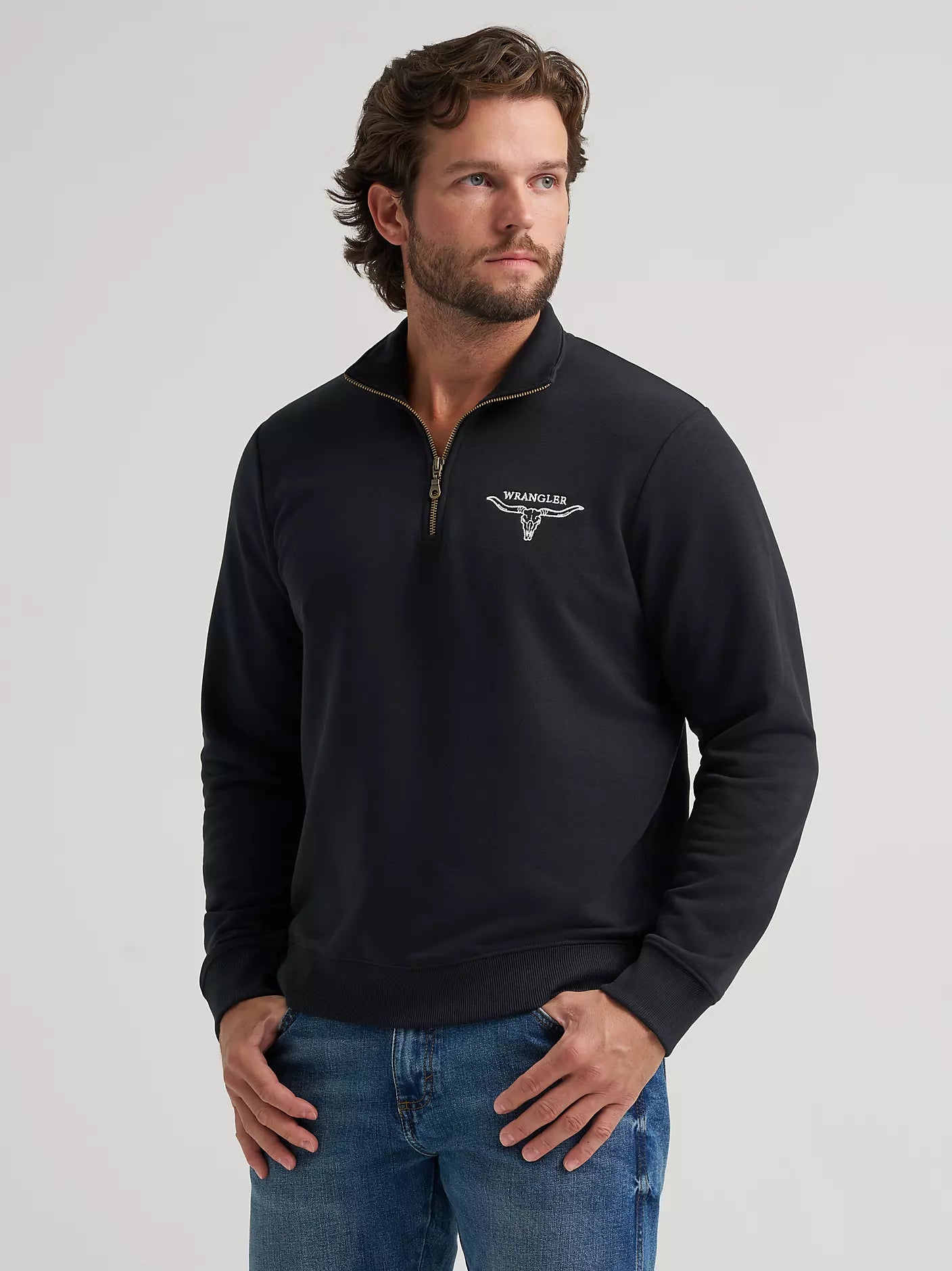 Longhorn Wrangler Quarter-Zip Fleece Pullover