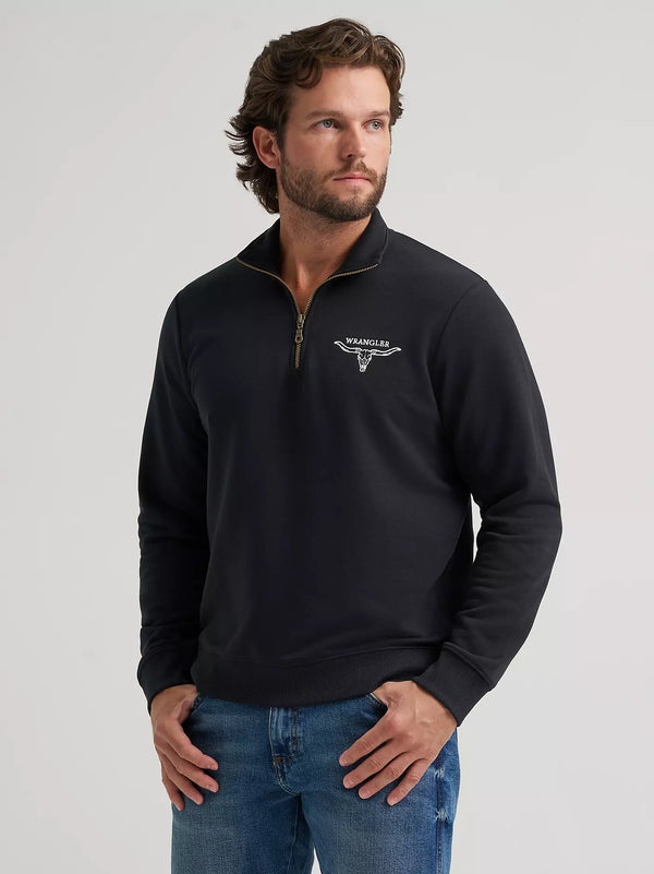 Longhorn Wrangler Quarter-Zip Fleece Pullover