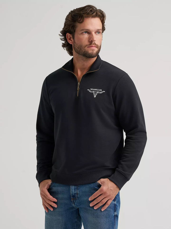 Longhorn Wrangler Quarter-Zip Fleece Pullover