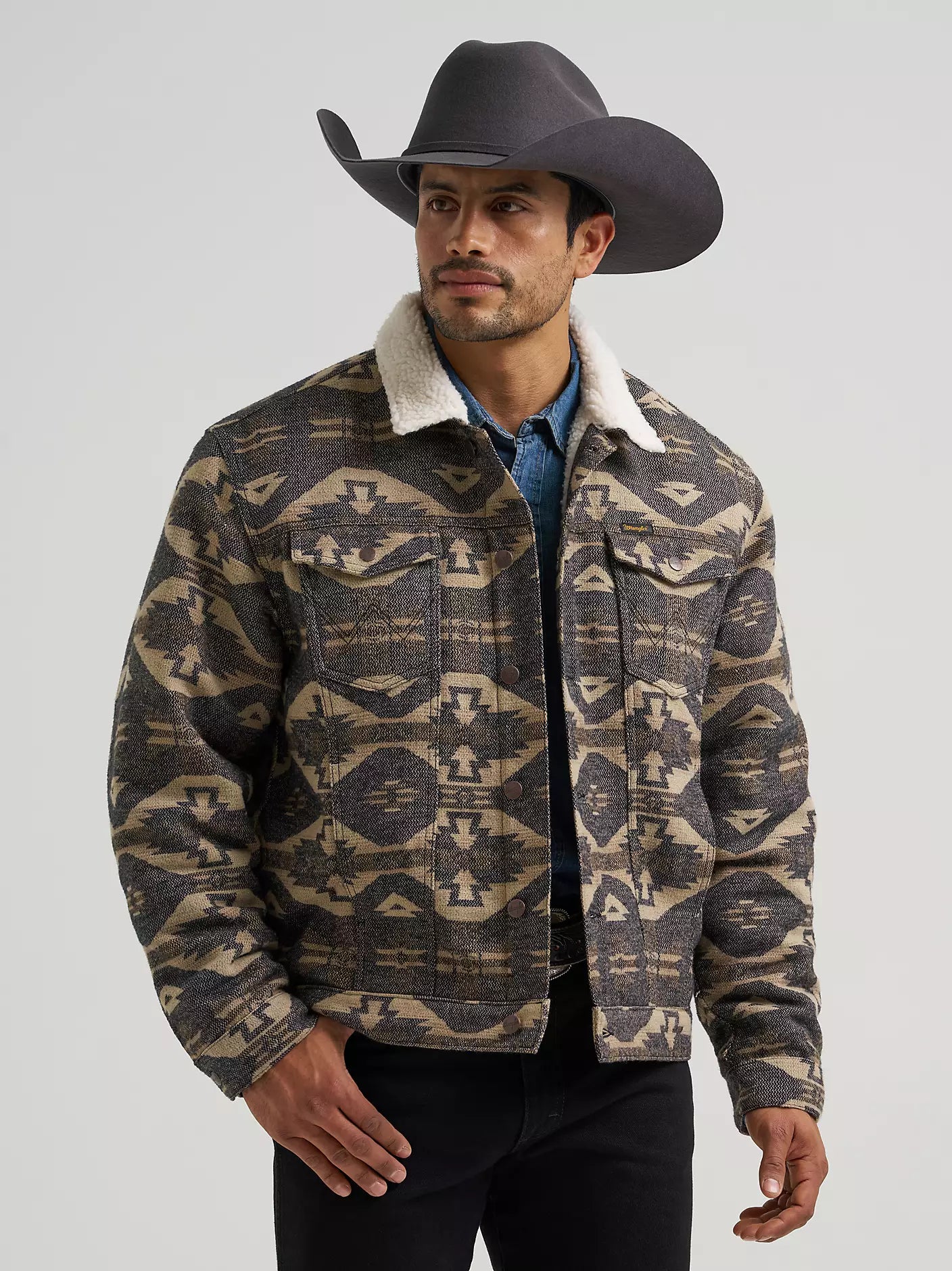 Wrangler® Jacquard Jacket - Sherpa Lined - Elmwood
