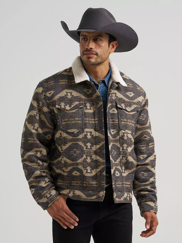 Wrangler® Jacquard Jacket - Sherpa Lined - Elmwood