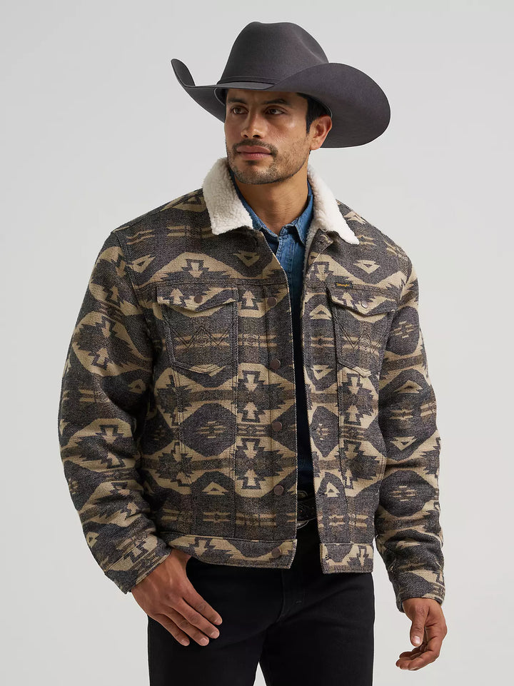 Wrangler® Jacquard Jacket - Sherpa Lined - Elmwood