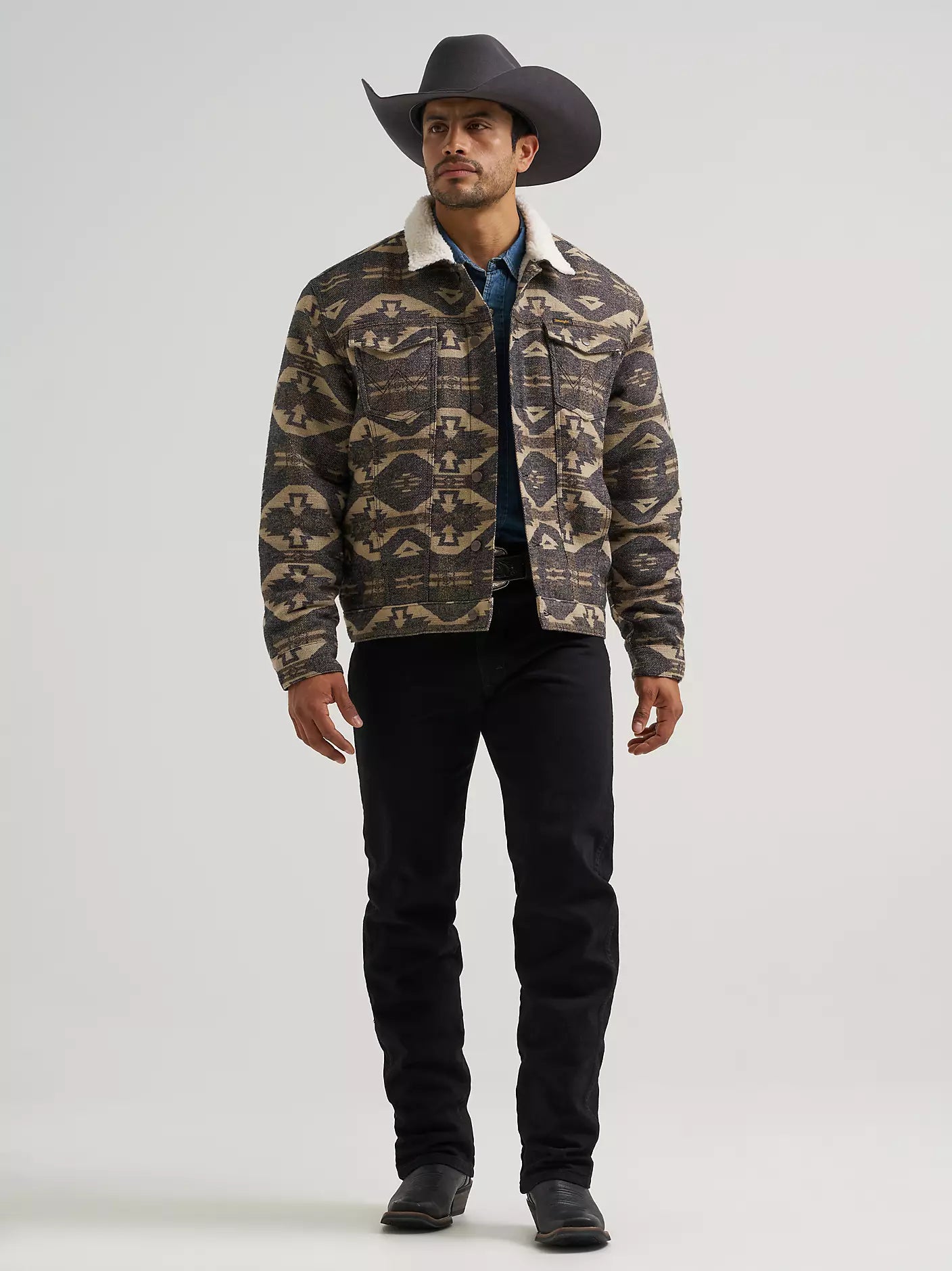 Wrangler® Jacquard Jacket - Sherpa Lined - Elmwood