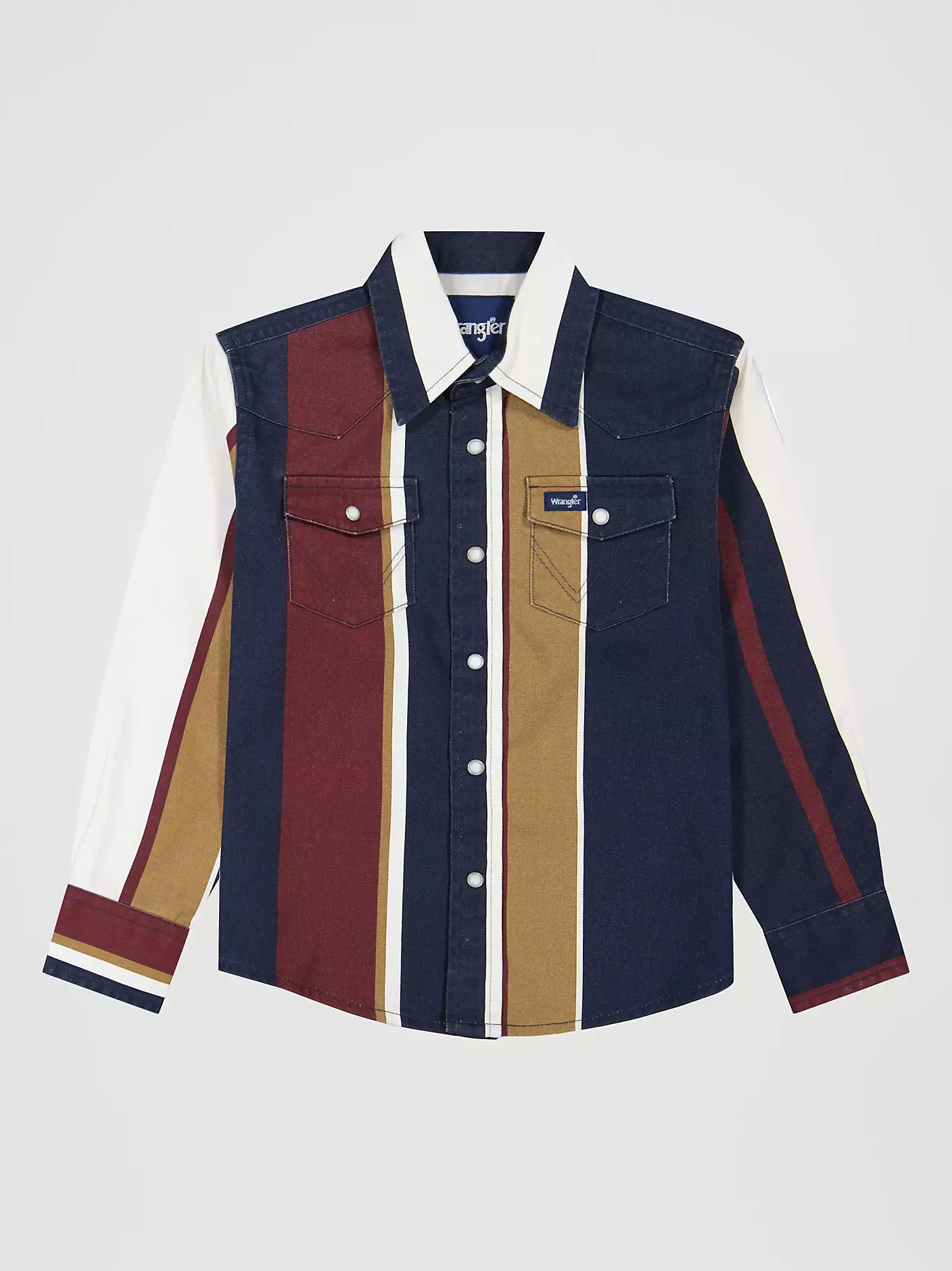 Boys Vintage Brushpopper Stripe Shirt - Navy Multi