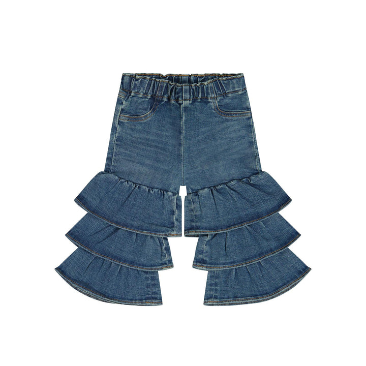 Wrangler® Baby Girls Pull Up Tiered Flare Jean - Denim
