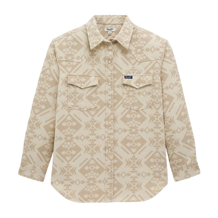 Wrangler Retro® Americana Boyfriend Snap Shirt - Cream