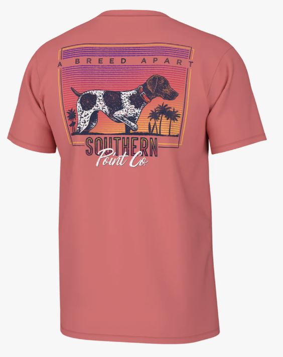 Retro Sunset Short Sleeve Tee- Cranberry