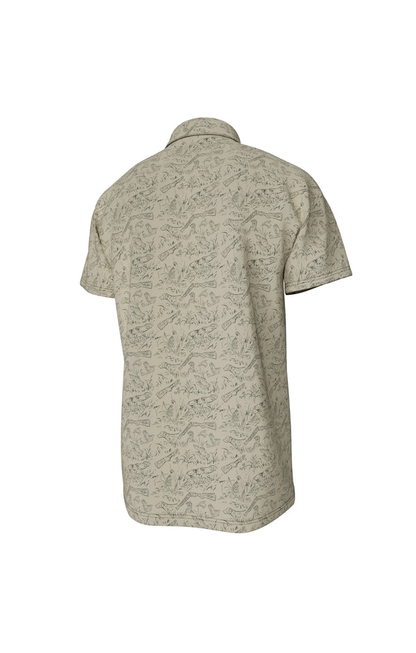 Pointer Pattern Performance Polo - Cloud Cream Pattern