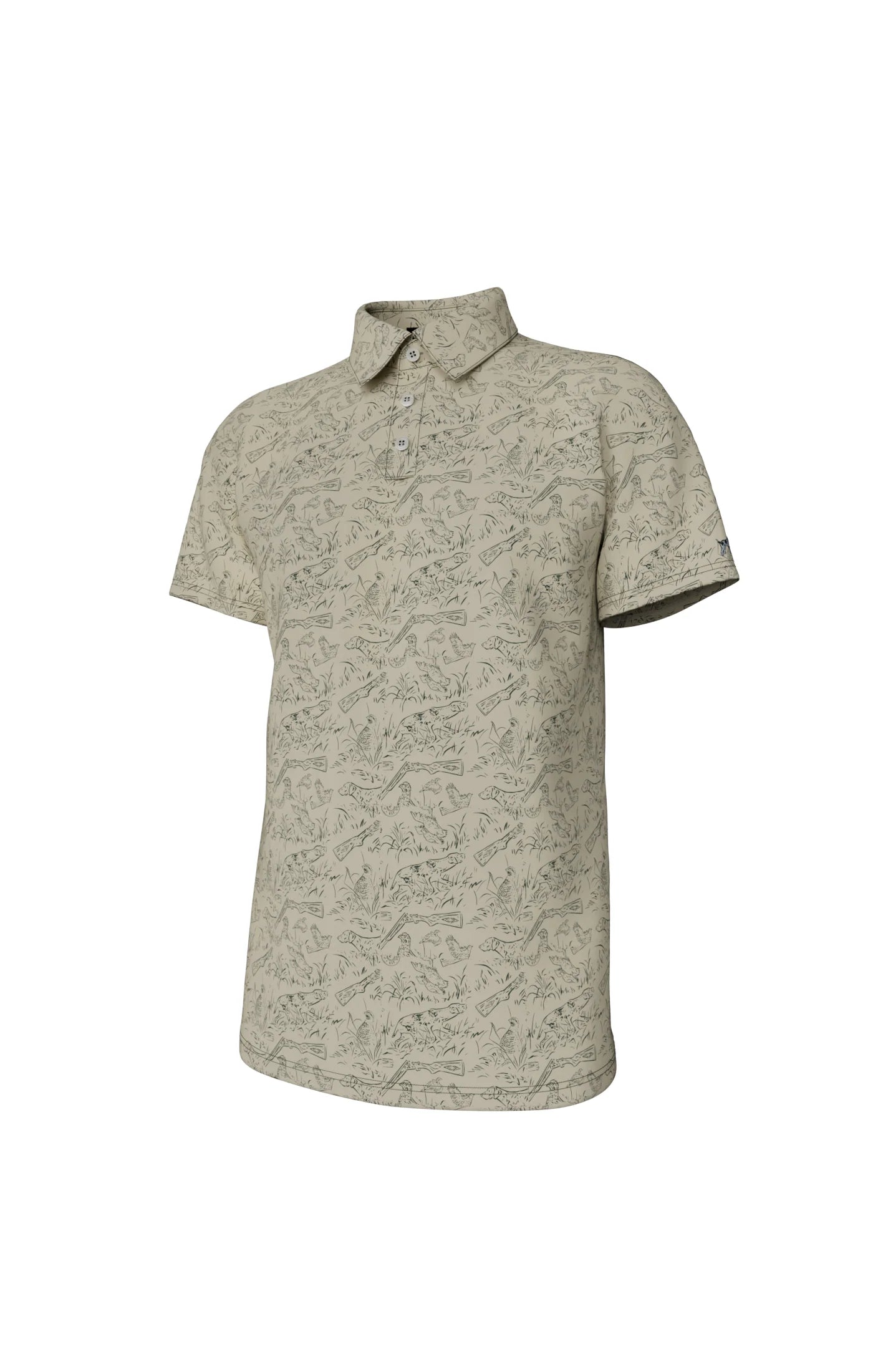 Youth Pointer Pattern Performance Polo - Cloud Cream Pattern