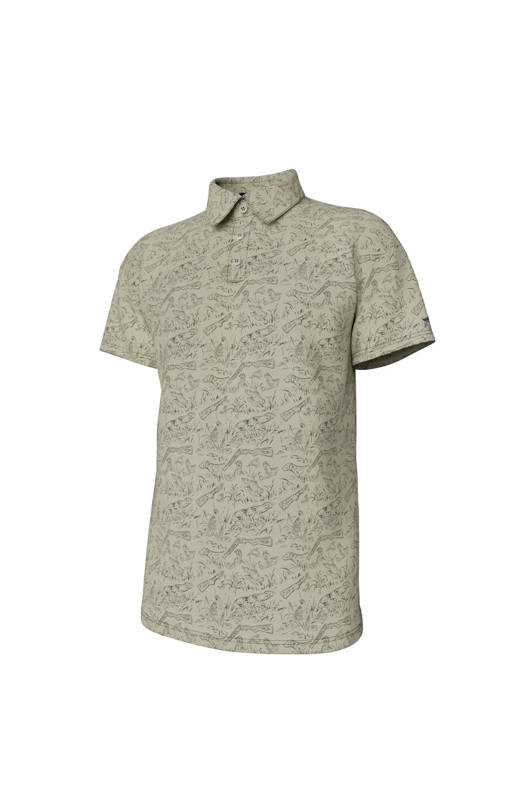 Pointer Pattern Performance Polo - Cloud Cream Pattern