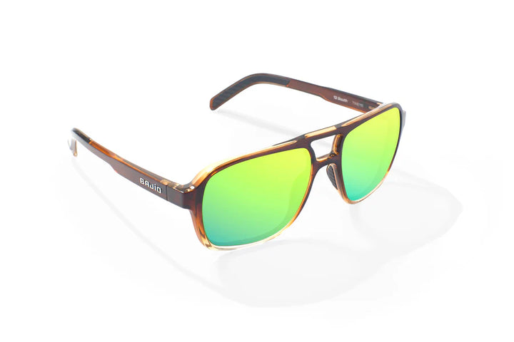 12 South Whiskey Fade Gloss with Green Mirror Plastic Lenses