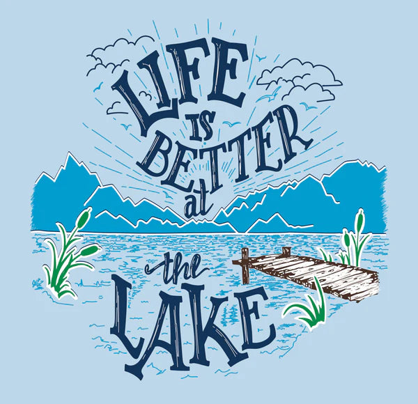 Life Better at the Lake tee- Chambray
