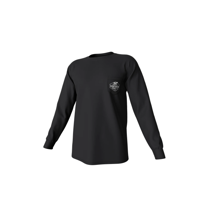 Down South Long Sleeve Pocket Tee - Black