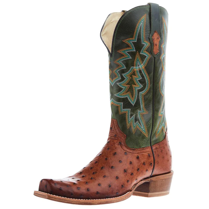 Rylen Full Quill Ostrich Boot - Brandy