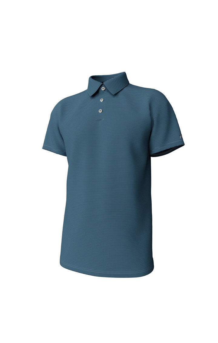 Hinton Stripe Polo - Mallard Blue/Mountain Spring