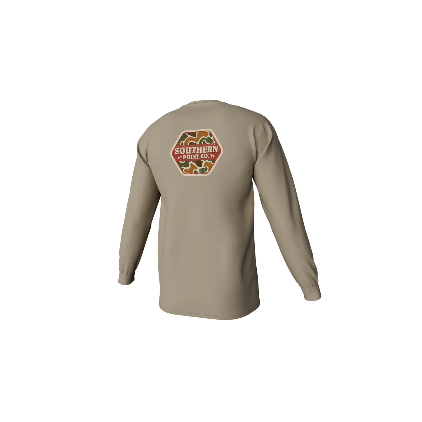 Youth Camo Logo Long Sleeve Pocket Tee - Sandstone