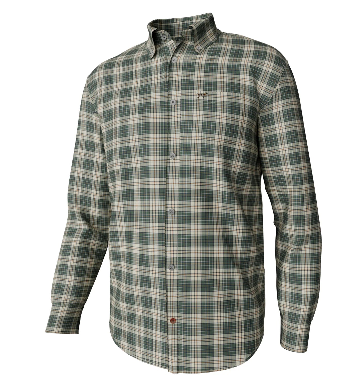 Hadley Vintage Long Sleeve Button Down - Kingston Plaid -  Duck Green