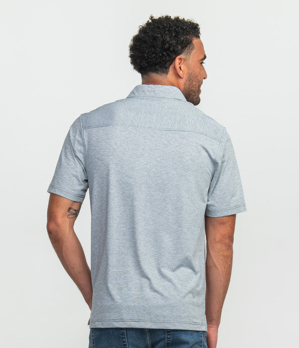 Heather Madison Stripe Polo - Spruce