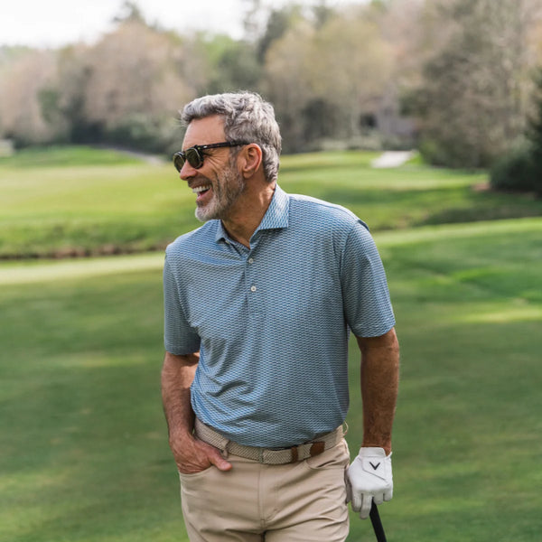 Elm Trout Run Printed Performance Polo