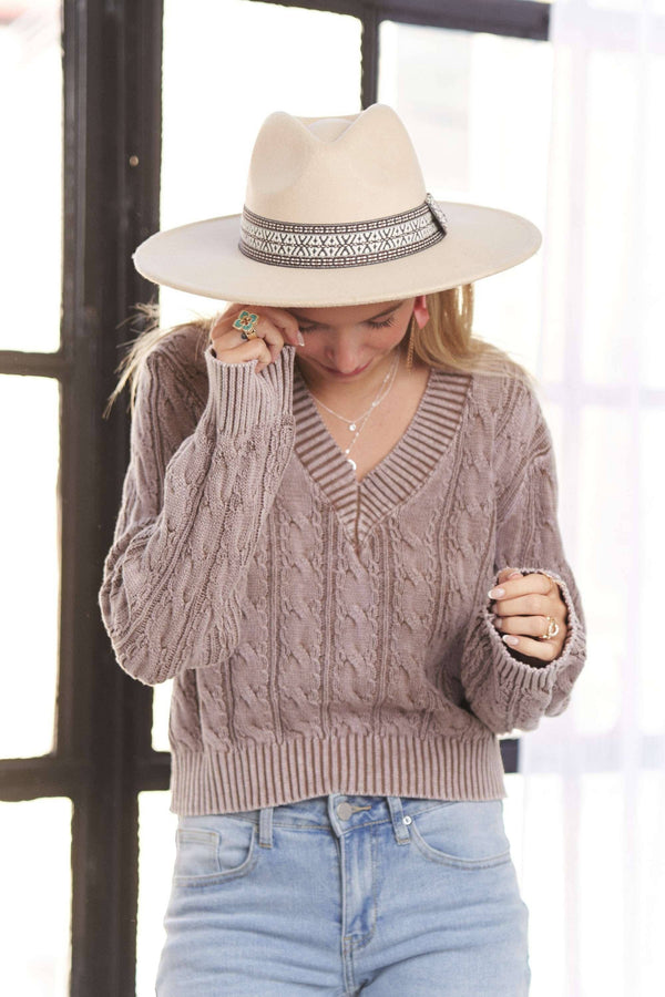 Mineral Washed Sweater - Taupe